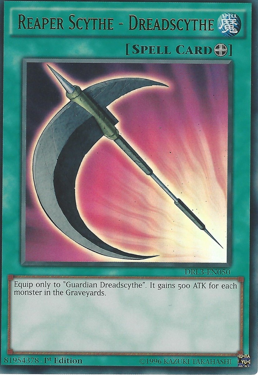 YU-GI-OH ULTRA RARE CARD: REAPER SCYTHE - DREADSCYTHE - DRL3-EN050