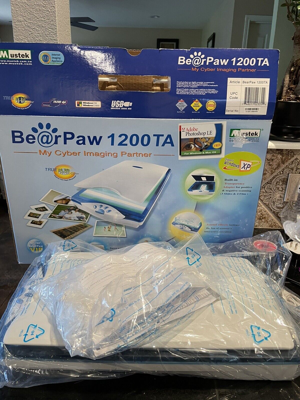 Scanner, Fax, Email Mustek Bear Paw 1200TA Brand New In Open Box
