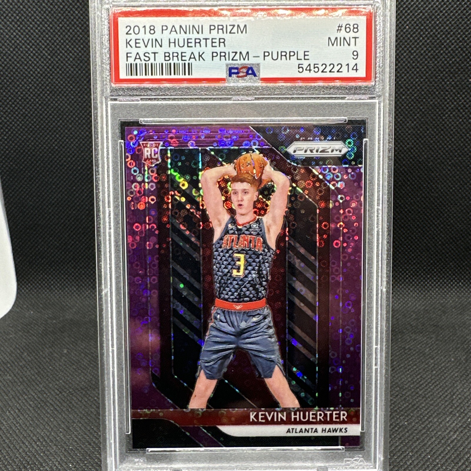 2018-19 Panini Prizm Purple Fast Break #35/75 Kevin Huerter #68 PSA 9 MINT RC