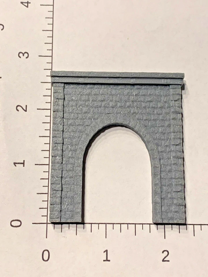 Portal de túnel de tren único de piedra escala N X2 - Paisaje de ferrocarril modelo 1:160 Foto 2 de 4