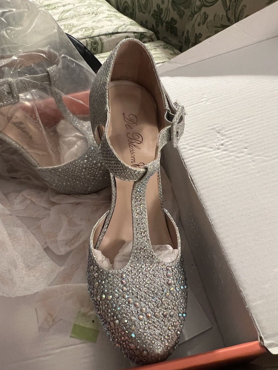 De Blossom Collection party heels Size US Women silver heel