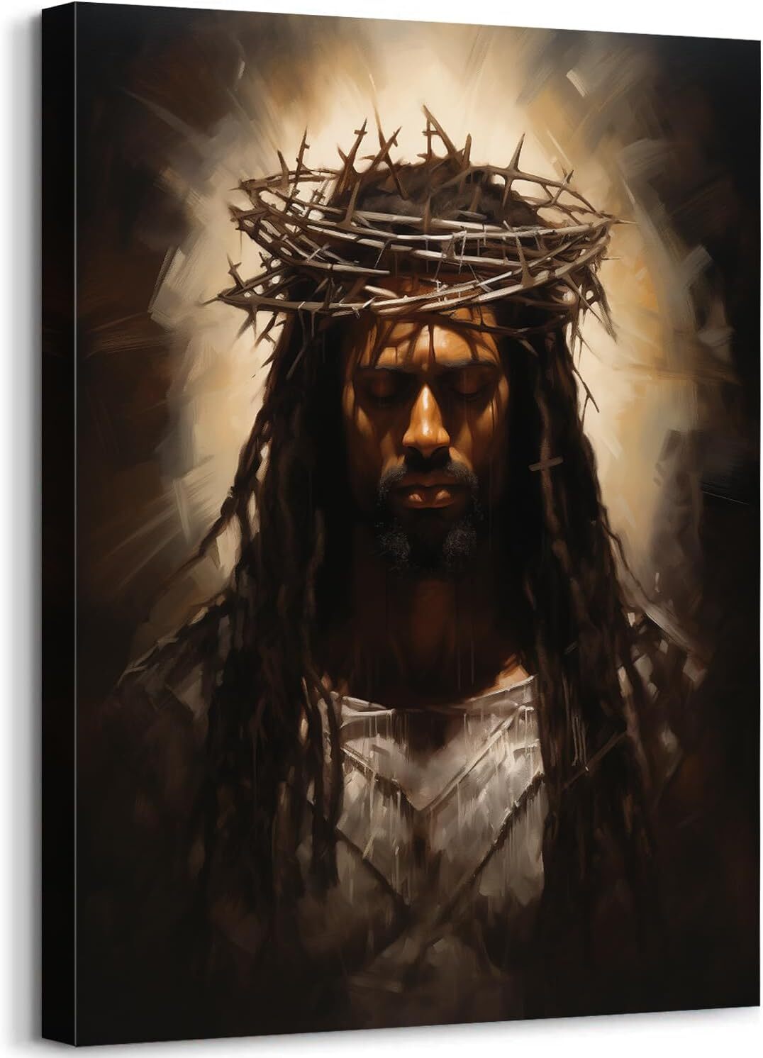 African American Black Jesus Wall Art,Christian Wall Decor,God Jesus Poster