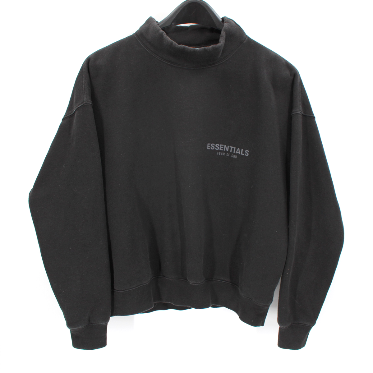 【FOG-FEAR OF GOD】Essentials Black Mock Neck Sweatshirt Fear of God ESSENTIALS Black Mock Neck Sweatshirt Fear Of