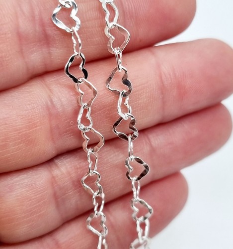 925 Sterling Silver Bracelet Ladies Heart Link Chain - 5mm - 7.5inch - Imagen 13 de 18