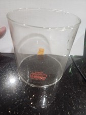 Vintage Pyrex Coleman RED LETTER Straight Sided GLASS GLOBE Used on 220 290 USA