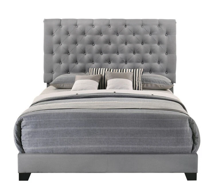 Conjunto de Cama Estofada Homelegance Kinsley Cabeceira - Queen - Cinza - Imagem 2 de 3