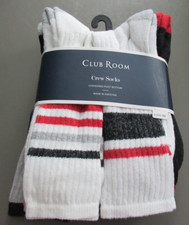 Club Room Men's 8-Pair Crew Socks, Black Variety Pack, 10-13 / Shoe Size 7-12