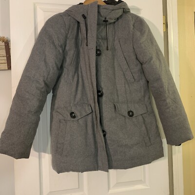 Gerry Weber Women s Quilted Hooded Winter Coat Gray Size Medium
