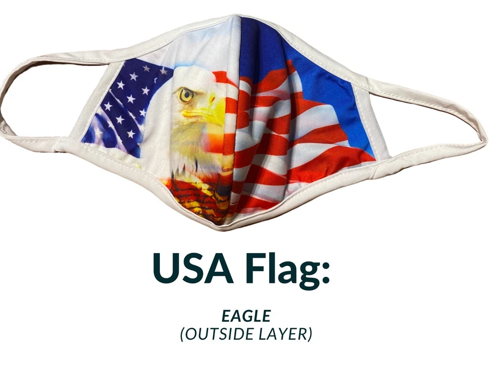 10-PCS Fashion mask face USA Eagle Flag. Pack Of 10 Pieces. Big Savings! - Image 3 of 4