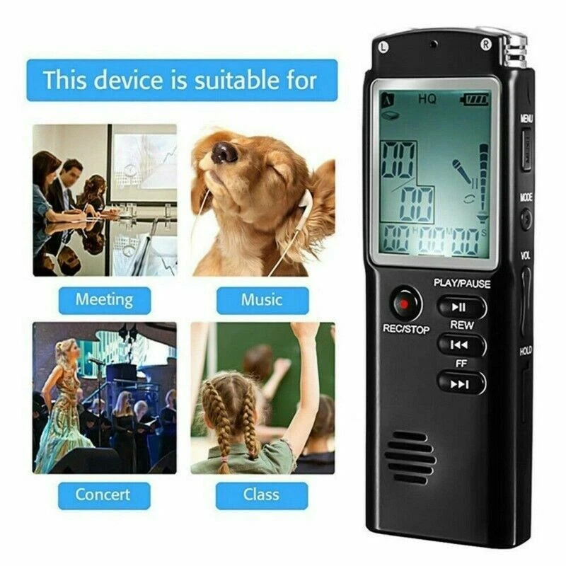 T60 32G Voice Recorder Mini Spy Digital Sound Audio Dictaphone MP3 Player Black - Image 4 of 4