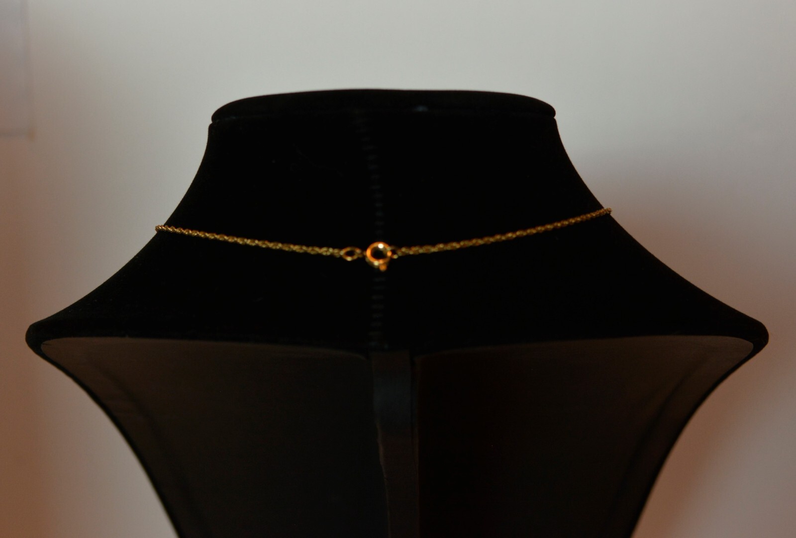 Gold Tone Solitaire Simulated Diamond Necklace. (… - image 3