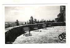 Real Photo Timberline Lodge OR RPPC Front Terrace  Vintage Postcard