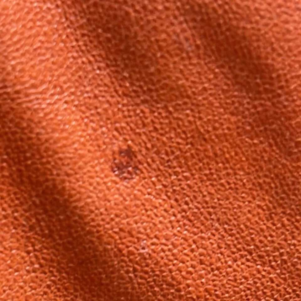 Abrigo grande de cuero recortado naranja quemado Classiques Entier Foto 3 de 4