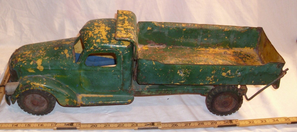 BUDDY L LONG NOSE DUMP TRUCK STEEL TOY 1930s