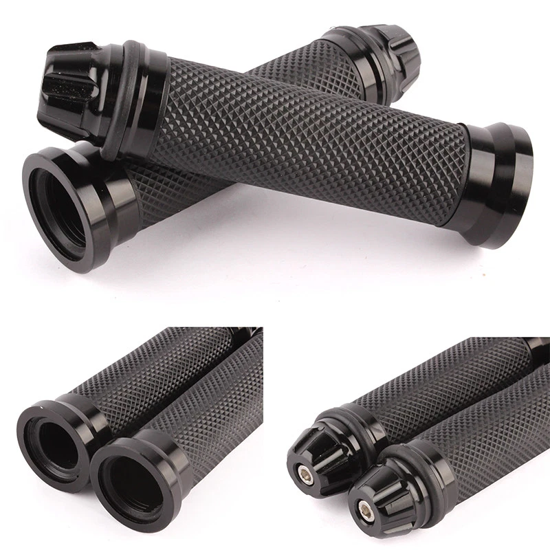 Punhos de mão de gel de borracha de alumínio CNC para motocicleta 7/8" barra de alça bicicleta - Imagem 2 de 4