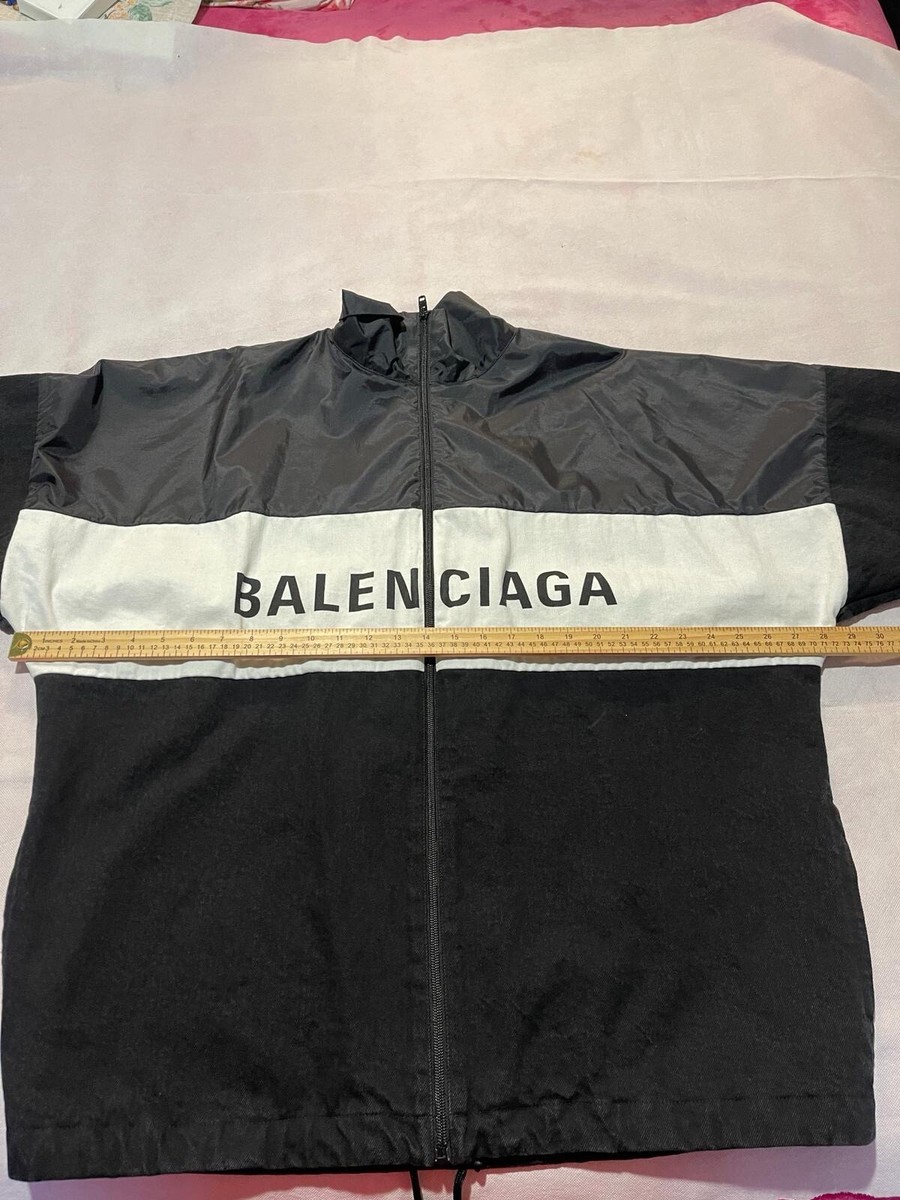 Balenciaga Zipped Nylon Logo Denim Jacket Sz 36/2 | eBay