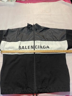 Balenciaga Zipped Nylon Logo Denim Jacket Sz 36/2 | eBay