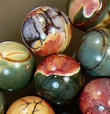 NATURAL 8MM MULTICOLOR PICASSO JASPER GEMSTONE ROUND BALL LOOSE BEAD STRAND 15''