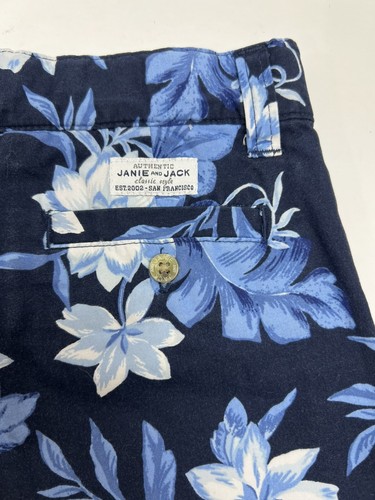 Janie and Jack Boy’s Blue Hawaiian Cotton Shorts Adjustable Waist Size 4 - Picture 5 of 9