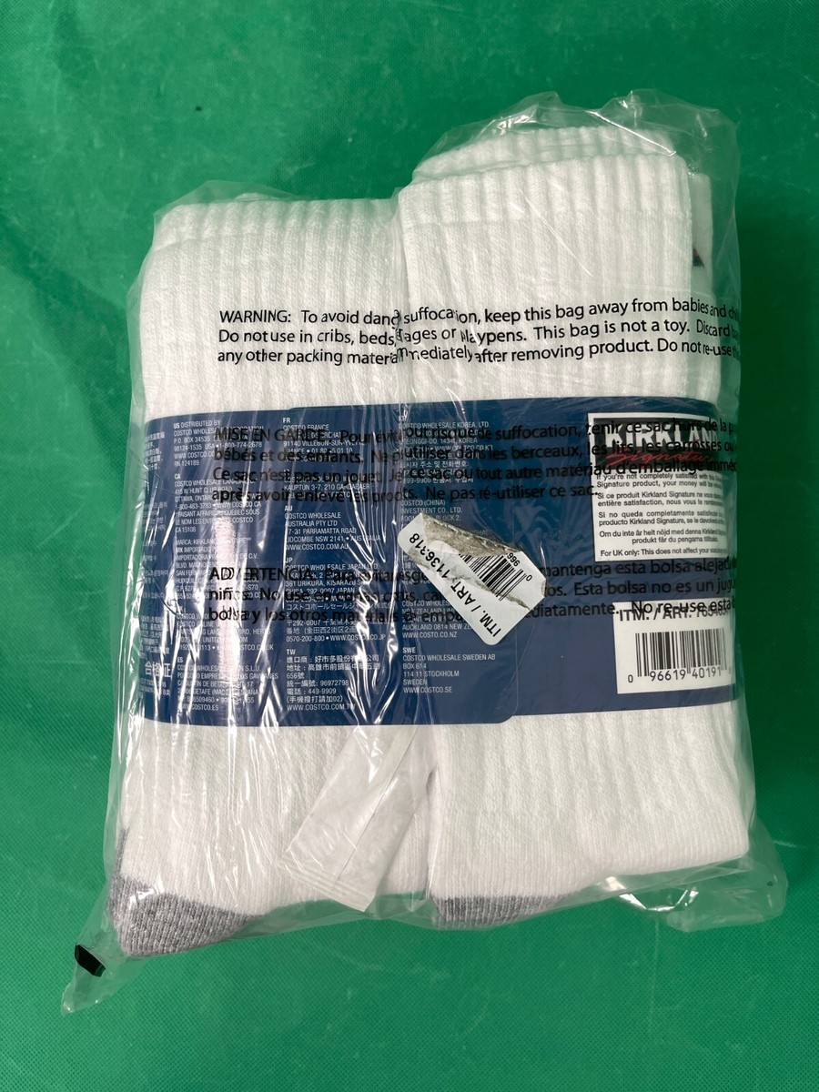 Kirkland Signature Calzini Uomo 8-12, 24 Paia Bianche – Cotone Traspirante, Ideali Per Sport E Lavoro