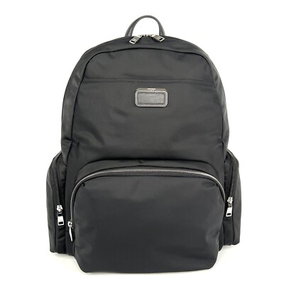 TUMI Voyageur Essential Backpack Black with Silver Hardware Women