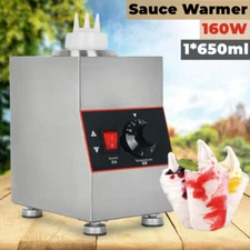 650mL Sauce Warmer Commercial Electric Sauce Heating Machine Pump Dispenser 110V