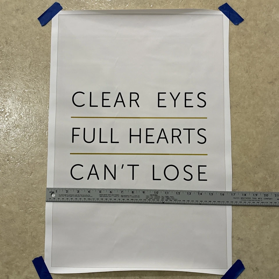 Clear Eyes Full Hearts Can’t Lose Quote Poster ✅ Canvas Wall Art Decor ✅16x24 in - Image 3 of 4