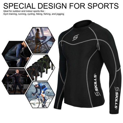 Men's Compression Armor Base layer Top Skin Fit Shirt + Leggings / Pants set - Picture 14 of 21