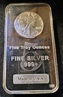 UNITED STATES   5 oz. WALKING LIBERTY SILVER BAR