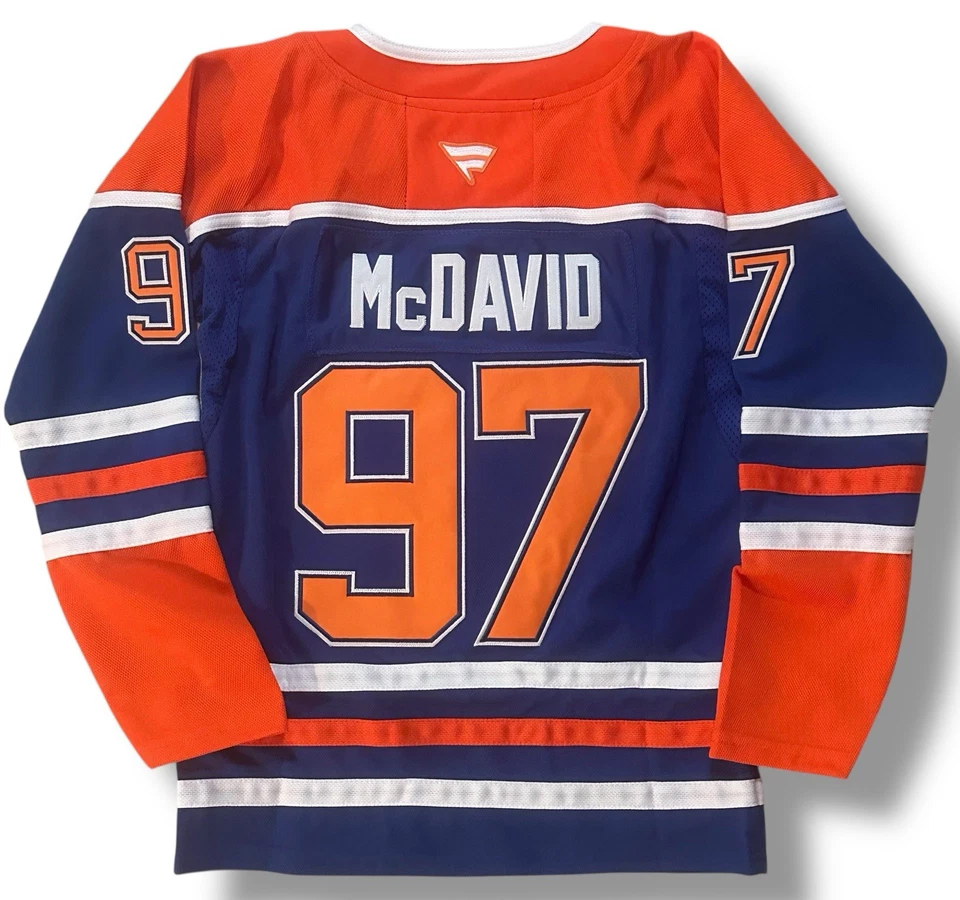 Youth Connor McDavid Edmonton Oilers Blue Fanatics Jersey (Fully Stitched) - Image 2 of 4
