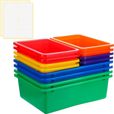 12 Pcs Plastic Cubby Bins Office Storage Container Storage Bins Plastic Organiza