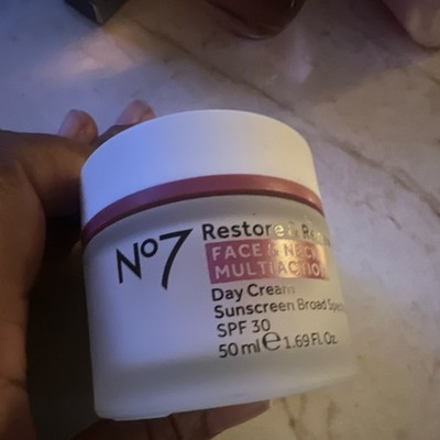 No7 Restore & Renew Day Cream Sunscreen Face Neck SPF 30 1.69oz