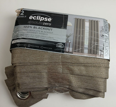 NEW Eclipse Absolute Zero 50 x 84 Grommet 2 curtain panels 'Brown' #CT130