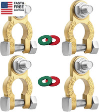 Pure Copper Battery Terminal Connectors 2 Pairs - M8X21Mm Heavy Duty with A