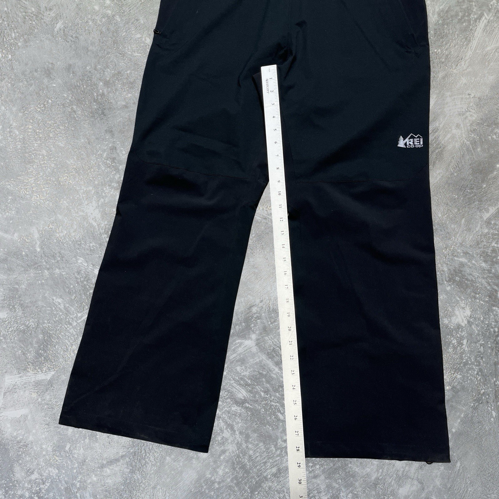 REI E1 Elements Pants Rain Shell Waterproof Black… - image 5