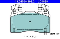 1X Ate 13.0470-4898.2 Bremsbelagsatz Scheibenbremse FüR Opel Vauxhall Chevrolet