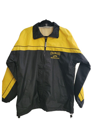 Colorado Black, Yellow/Gold Rain Jacket, Size Small, Polyester - Gently used