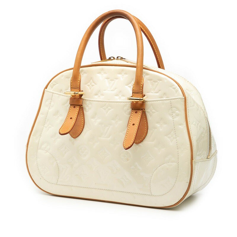 Louis Vuitton Hand Bag Tote Purse Monogram Patent Leather Off White Authentic thumbnail 16