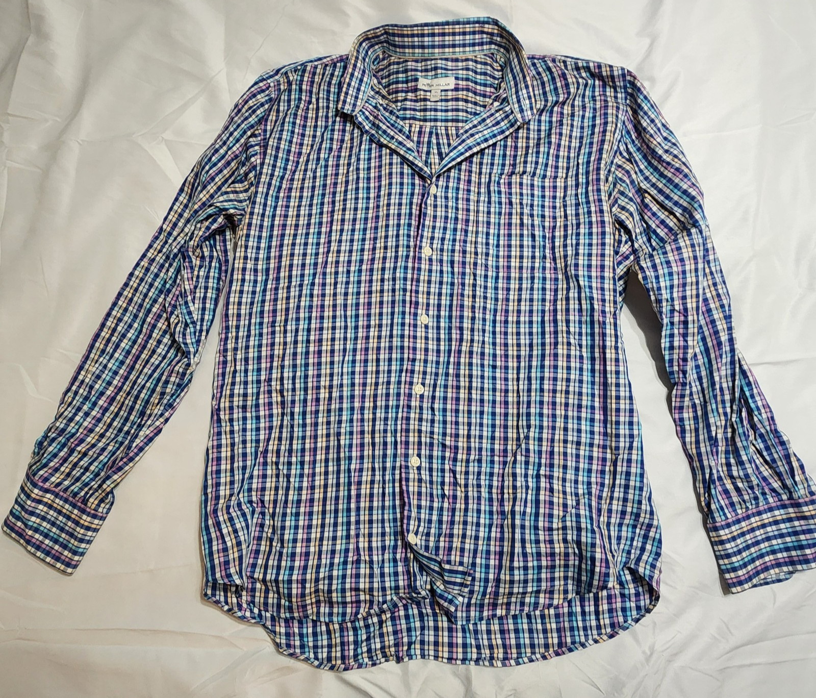 Peter Millar X-Large Gingham Multi Long Sleeve Bu… - image 3