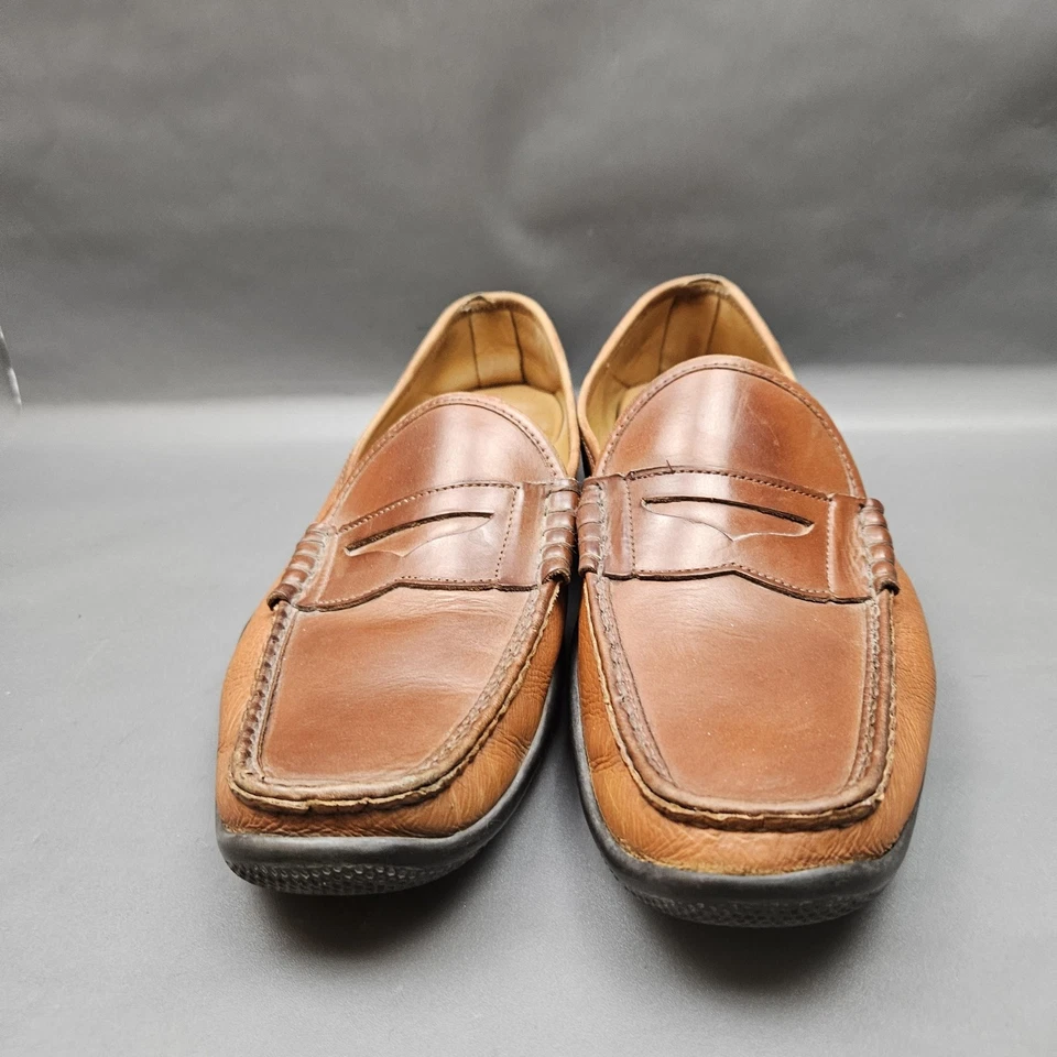 Allen Edmonds Shoes Mens 12 D Brown Hyde Penny Loafers Leather Beefroll Driving - Image 2 of 4