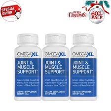 3Pack Omega XL 300 Capsules-Green Lipped Mussel Joint  Muscle Relief Supplement
