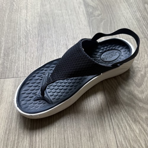 Crocs LiteRite Damen-Flip-Flop-Sandalen elastischer Riemen hinten marineblau Größe 11 - Bild 2 von 8
