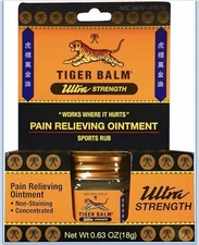Tiger Balm Ultra Strength Pain Relieving Ointment, 0.63 oz (18g, 2-Pack)