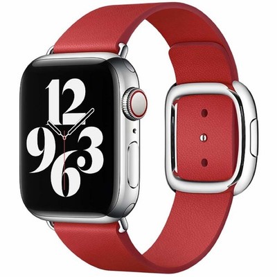 Original Apple Modern Buckle Armband Größe S 38/40/41mm Scarlet Leder NEU OVP
