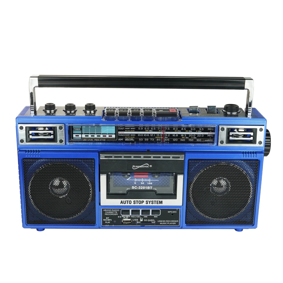 SC-3201BT Radio 4 Bandas y Reproductor de Cassette Boombox, Altavoz Bluetooth, AM/FM/SW... Foto 3 de 3