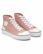 Stella McCartney 2001 Pink Canvas High Top Sneakers, US 6 Blush Platform