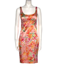 Dolce and Gabbana D&G Tropical floral stretch bodycon Dress IT42 UK10 US4 EU36
