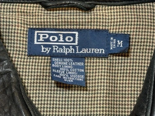 Vintage Polo Ralph Lauren 100% Leather Jacket Men’s Sz M Black Buttery Soft image 2