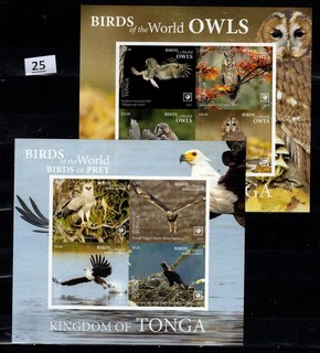 / TONGA 2019 MNH IMPERF BIRDS OWLS