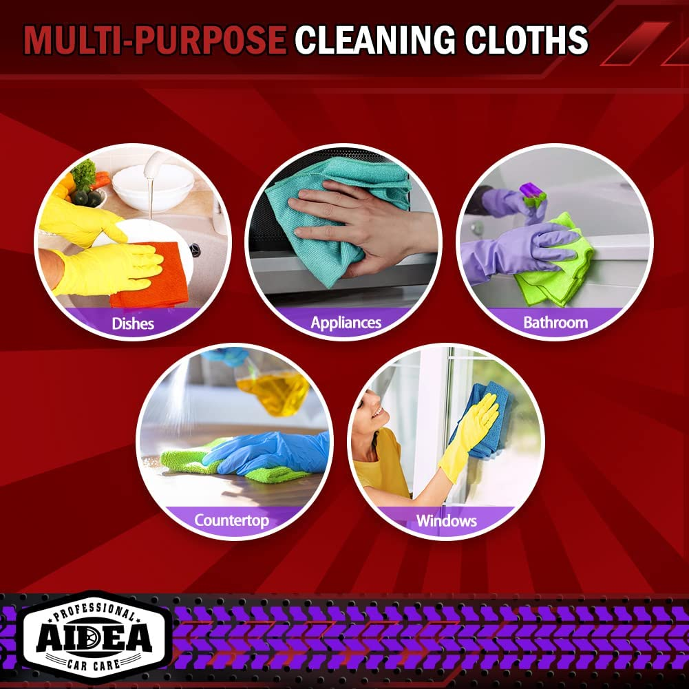 Microfiber Cleaning Cloth-50Pk, Microfiber Towels for Cars, 12